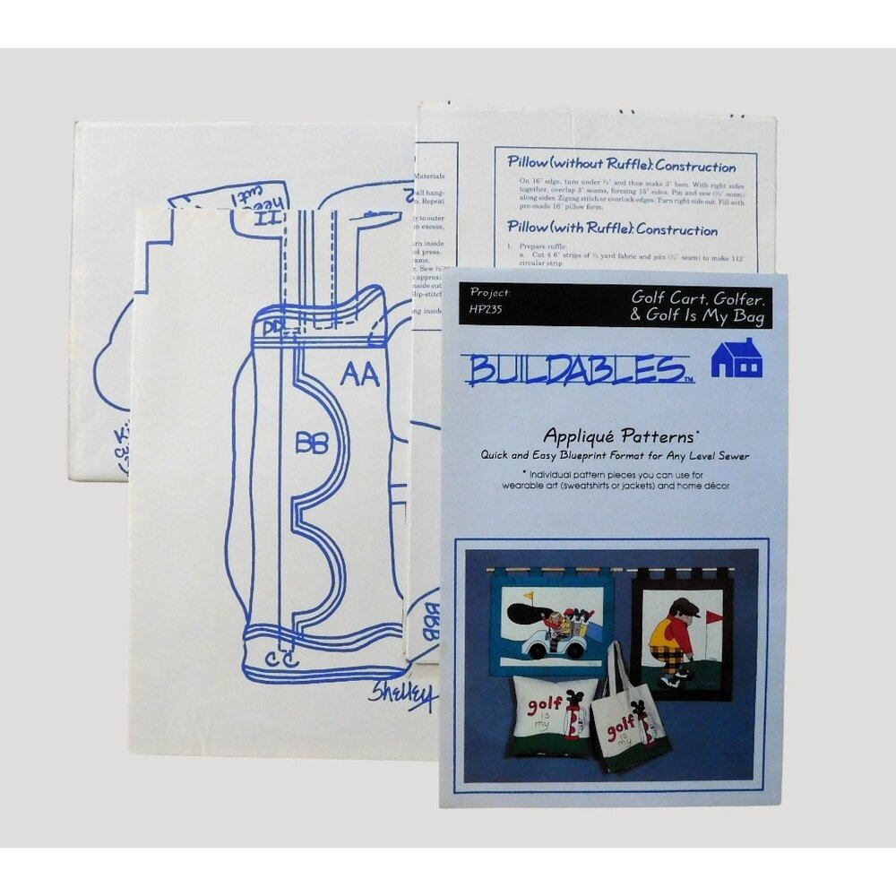 Buildables Golf Cart Golfer Appliqué Patterns Sewing Wearable Art Home Décor - Picture 3 of 4